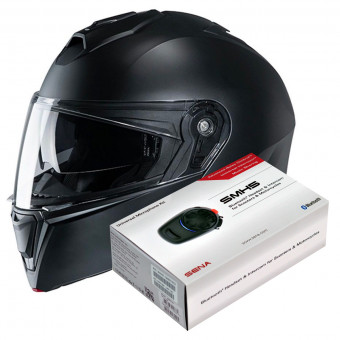Klapp HJC I90 Semi Flat Black + Kit Bluetooth SMH5 Solo