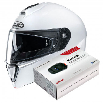 Klapp HJC I90 White + Kit Bluetooth SMH5 Solo