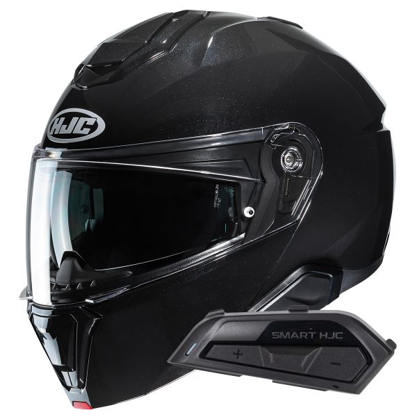 Klapp HJC i91 Black + Kit Bluetooth Smart 21B Flat Black