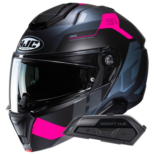 Klapp HJC i91 Carst MC8SF + Kit Bluetooth Smart 21B Flat Black Klapp HJC i91 Carst MC8SF + Kit Bluetooth Smart 21B Flat Black
