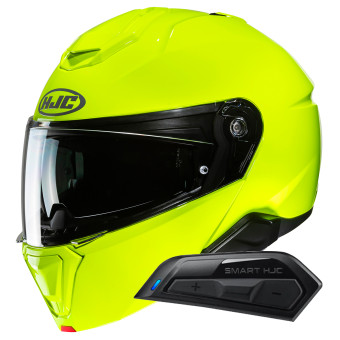 Klapp HJC i91 Fluorescent Green + Kit Bluetooth Smart 11B
