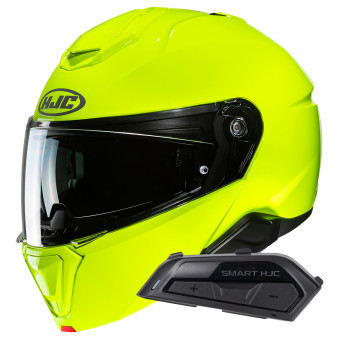 Klapp HJC i91 Fluorescent Green+ Kit Bluetooth Smart 21B Flat Black