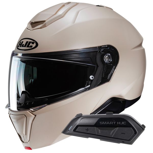 Klapp HJC i91 Semi Flat Sand Beige+ Kit Bluetooth Smart 21B Flat Black