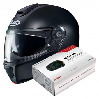 Klapp HJC RPHA 90 S Black + Kit Bluetooth SMH5