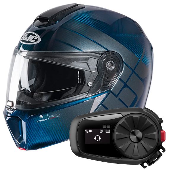 Klapp HJC RPHA 90 S Carbon Balian MC2 + Kit Bluetooth 5S Solo
