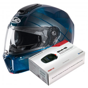Klapp HJC RPHA 90 S Carbon Balian MC2 + Kit Bluetooth SMH5