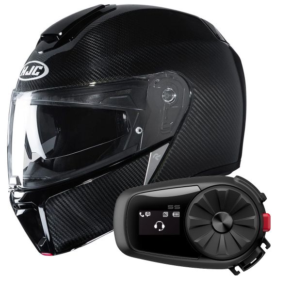 Klapp HJC RPHA 90 S Carbon Black + Kit Bluetooth 5S Solo