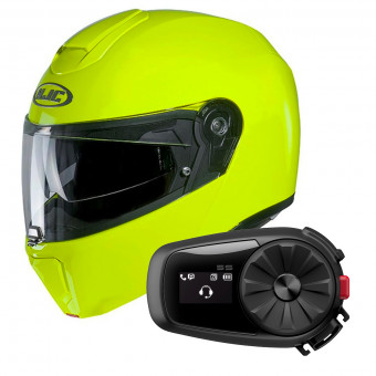 Klapp HJC RPHA 90 S Fluo Green + Kit Bluetooth 5S Solo