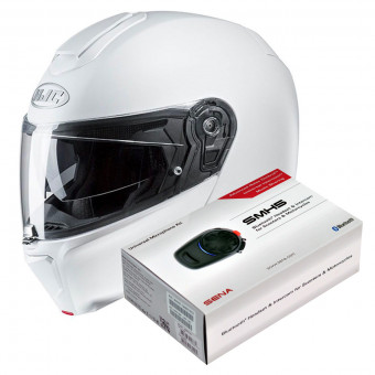 Klapp HJC RPHA 90 S Pearl White + Kit Bluetooth SMH5