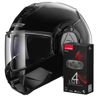 Klapp LS2 Advant Black FF906 + Kit Bluetooth 4X Cardo