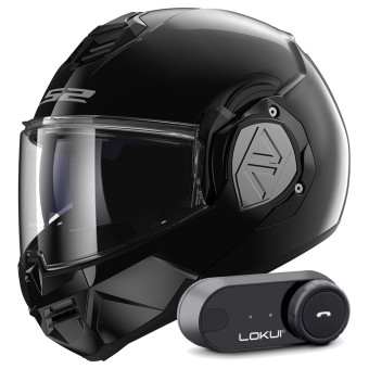 Klapp LS2 Advant Black FF906 + Kit Bluetooth Lokui K30
