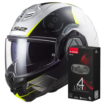 Klapp LS2 Advant Codex White Black FF906 + Kit Bluetooth 4X Cardo
