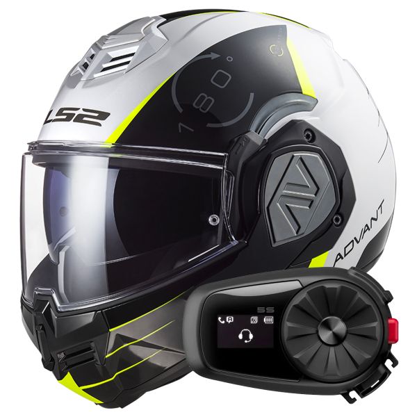 Klapp LS2 Advant Codex White Black FF906 + Kit Bluetooth 5S Solo