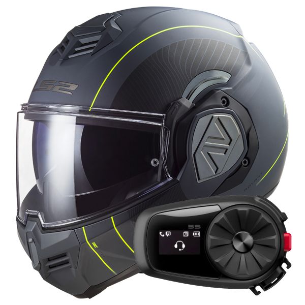 Klapp LS2 Advant Copper Matt Titanium Black FF906 + Kit Bluetooth 5S Solo