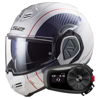 Klapp LS2 Advant Copper White Blue FF906 + Kit Bluetooth 5S Solo