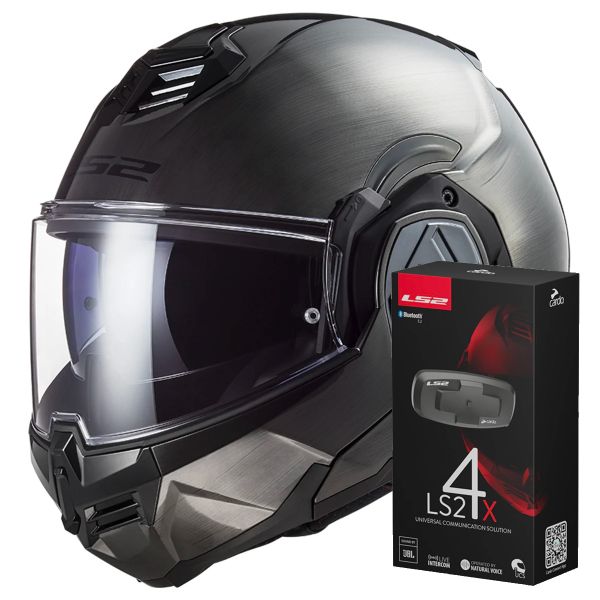 Klapp LS2 Advant Jeans FF906 + Kit Bluetooth 4X Cardo