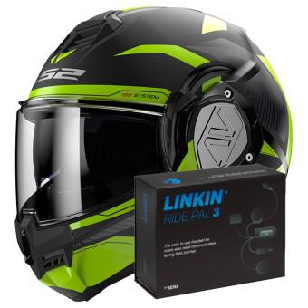 Klapp LS2 Advant Revo Black H-V Yellow FF906 + Linkin Ride Pal III