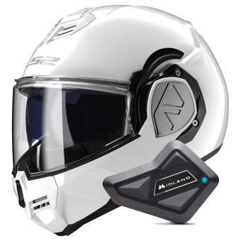 Klapp LS2 Advant White FF906 + Kit Bluetooth BT Mini
