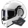 Casque Klapp LS2 Advant White FF906 + Kit Bluetooth BT Mini