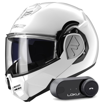 Klapp LS2 Advant White FF906 + Kit Bluetooth Lokui K30