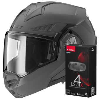 Klapp LS2 Advant X Grey Nardo FF901 + Kit Bluetooth 4X Cardo
