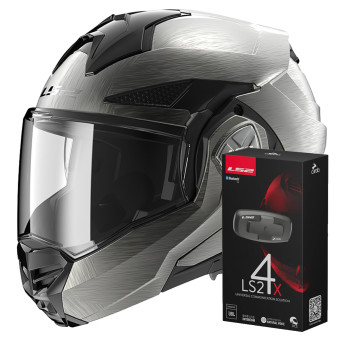 Klapp LS2 Advant X Jeans FF901 + Kit Bluetooth 4X Cardo
