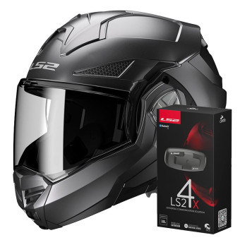 Klapp LS2 Advant X Matt Black FF901 + Kit Bluetooth 4X Cardo