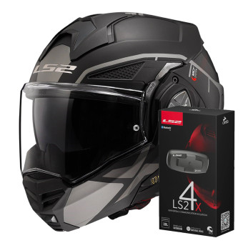 Klapp LS2 Advant X Metryk Matt Titanium FF901 + Kit Bluetooth 4X Cardo