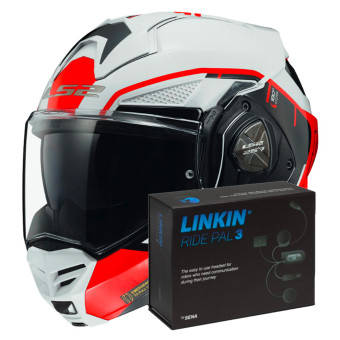 Klapp LS2 Advant X Metryk White Red FF901 + Linkin Ride Pal III