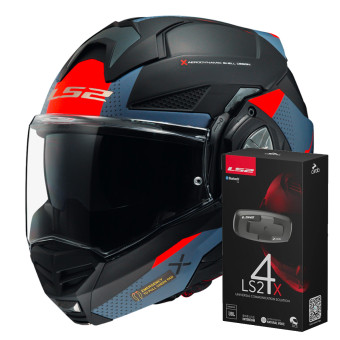Klapp LS2 Advant X Oblivion M. Black Blue FF901 + Kit Bluetooth 4X Cardo
