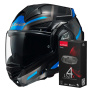 Casque Klapp LS2 Advant X Spectrum Black Titanium Blue FF901 + Kit Bluetooth 4X Cardo