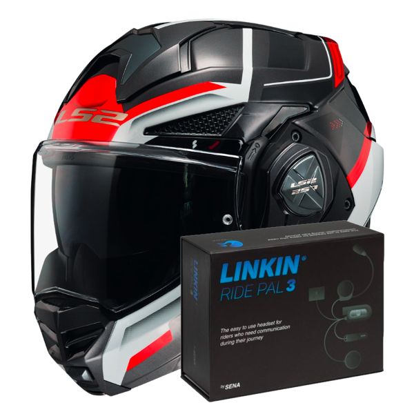 Klapp LS2 Advant X Spectrum Black White Red FF901 + Linkin Ride Pal III