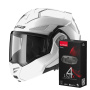 Casque Klapp LS2 Advant X White FF901 + Kit Bluetooth 4X Cardo