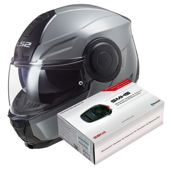 Klapp LS2 Scope Nardo Grey FF902 + Kit Bluetooth SMH5 Solo