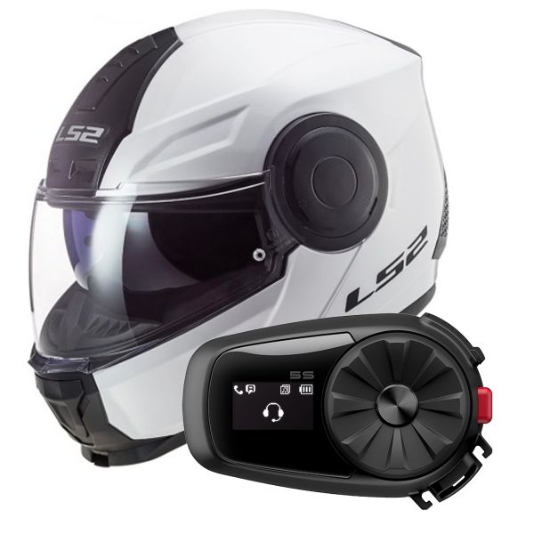 Klapp LS2 Scope White FF902 + Kit Bluetooth 5S Solo