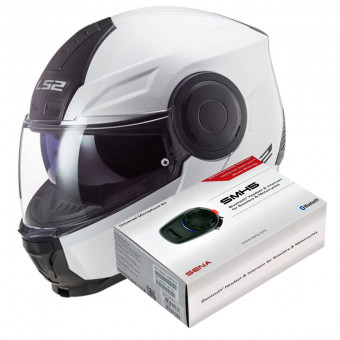 Klapp LS2 Scope White FF902 + Kit Bluetooth SMH5 Solo