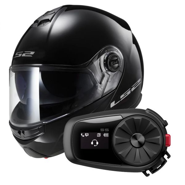 Klapp LS2 Strobe Black FF325 + Kit Bluetooth 5S Solo