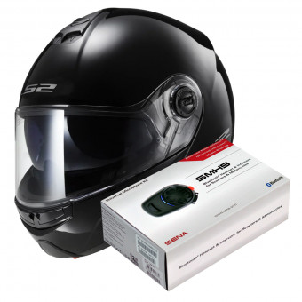 Klapp LS2 Strobe Black FF325 + Kit Bluetooth Sena SMH5