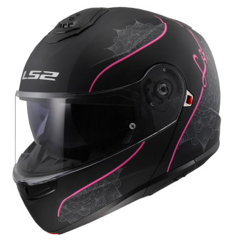 Casque Klapp LS2 Strobe II Lux Matt Black Pink FF908 Casque Klapp LS2 Strobe II Lux Matt Black Pink FF908