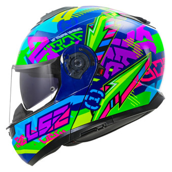 Casque Klapp LS2 Strobe II Svent Blue Green FF908 Casque Klapp LS2 Strobe II Svent Blue Green FF908