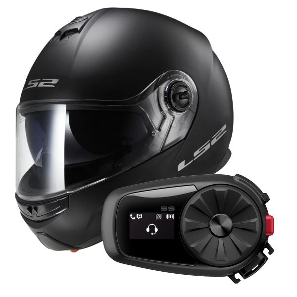 Klapp LS2 Strobe Matt Black FF325 + Kit Bluetooth 5S Solo