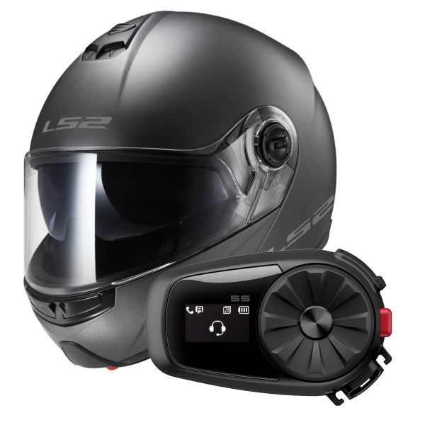 Klapp LS2 Strobe Matt Titanium FF325 + Kit Bluetooth 5S Solo