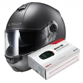 Klapp LS2 Strobe Matt Titanium FF325 + Kit Bluetooth Sena SMH5