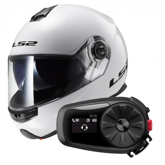 Klapp LS2 Strobe White FF325 + Kit Bluetooth 5S Solo