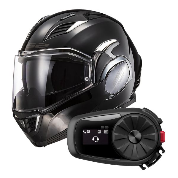 Klapp LS2 Valiant II Black FF900 + Kit Bluetooth 5S Solo