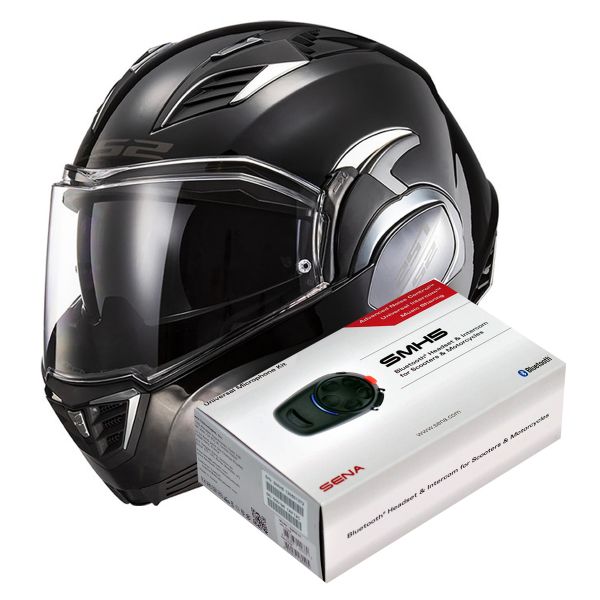 Klapp LS2 Valiant II Black FF900 + Kit Bluetooth SMH5 Solo