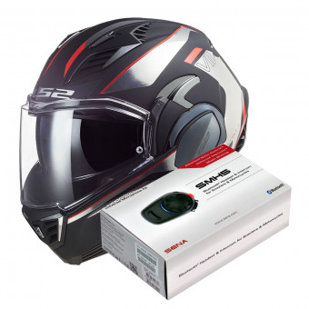 Klapp LS2 Valiant II Hub Black Chrome FF900 + Kit Bluetooth SMH5 Solo