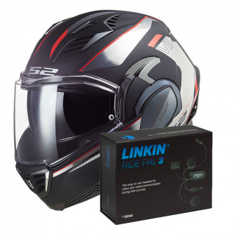 Klapp LS2 Valiant II Hub Black Chrome FF900 + Linkin Ride Pal III