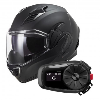 Klapp LS2 Valiant II Matt Black FF900 + Kit Bluetooth 5S Solo