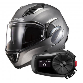 Klapp LS2 Valiant II Matt Titanium FF900 + Kit Bluetooth 5S Solo